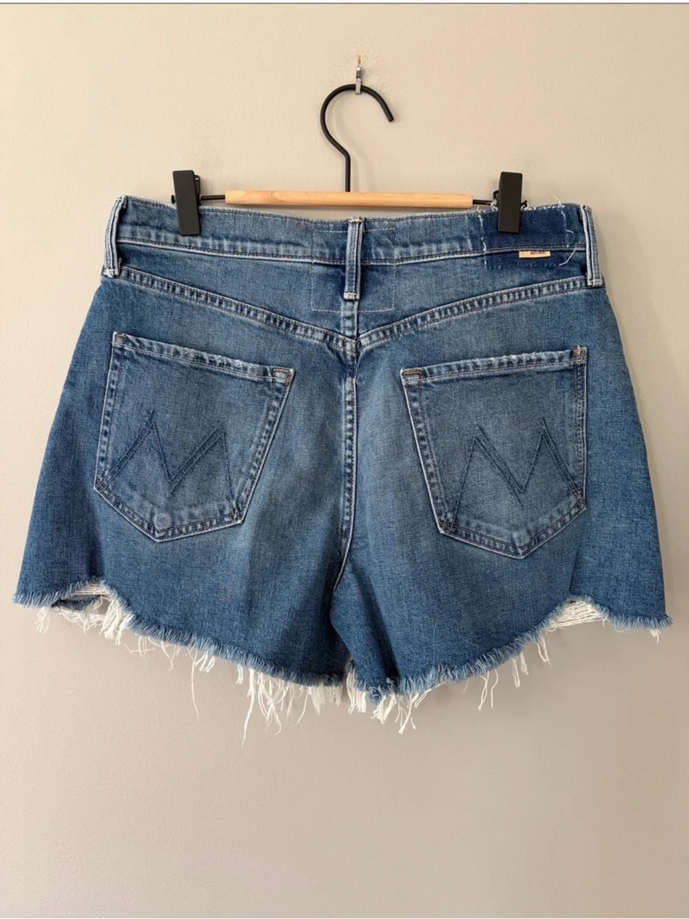 MOTHER SUPERIOR The Skipper Short N’ Long Chew Denim Jean Shorts Size 29 Blue